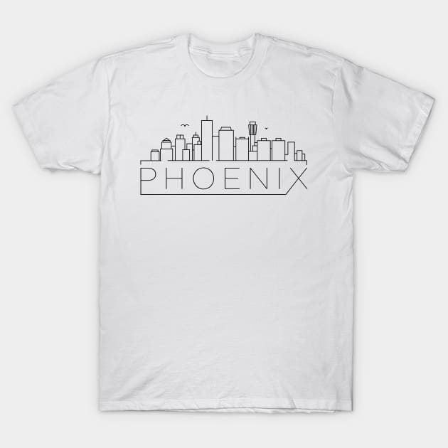 Phoenix Minimal Skyline T-Shirt by kursatunsal